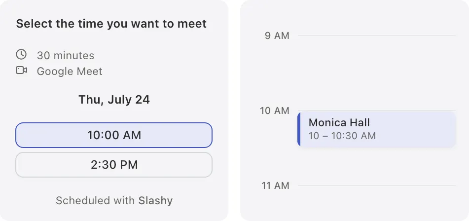 Book meetings from the thread