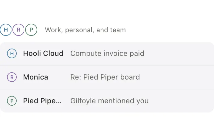 See every inbox in one calm view